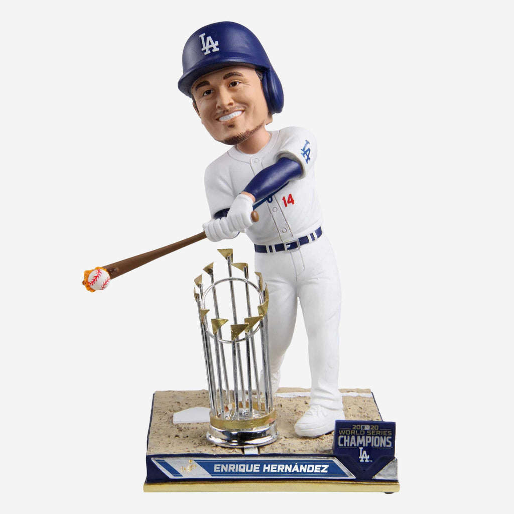 Enrique Hernandez Los Angeles Dodgers 2020 World Series Champions Trophy Moment Bobblehead FOCO - FOCO.com