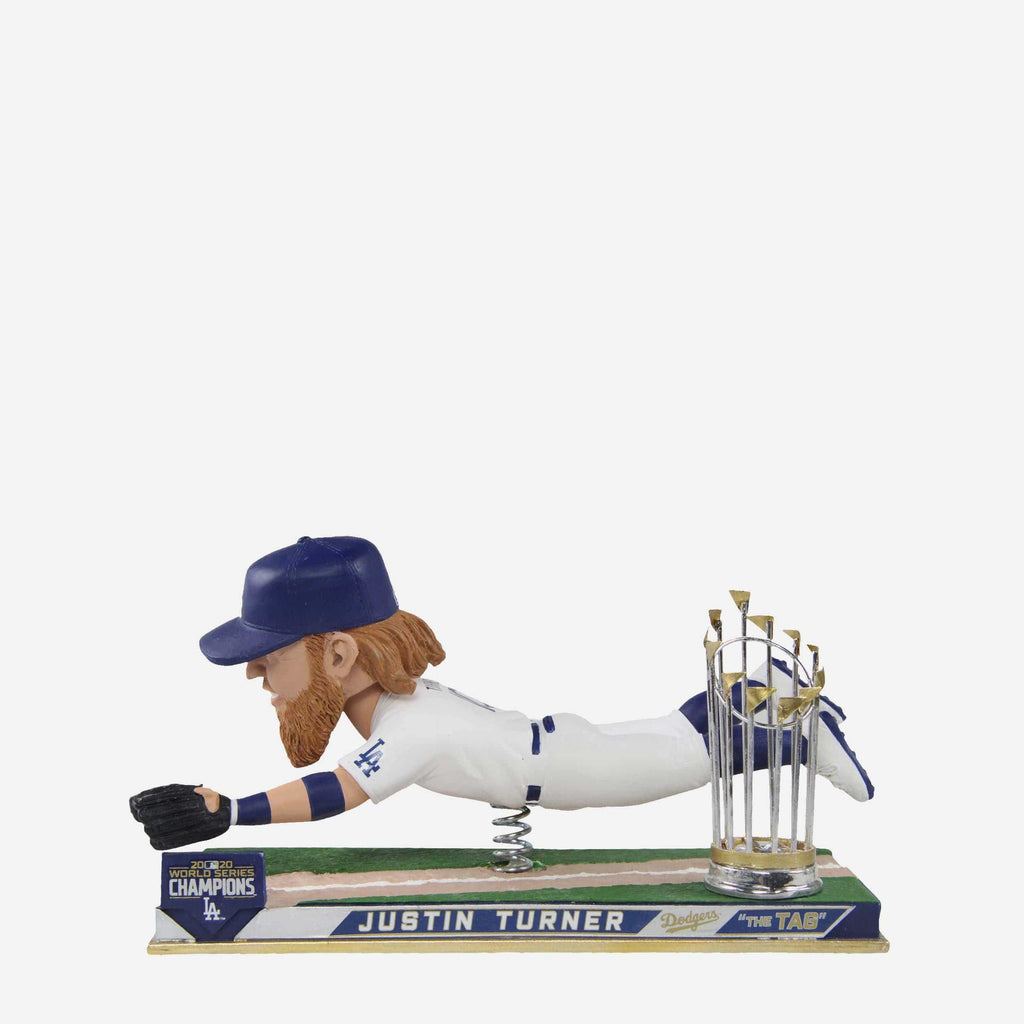 Justin Turner Los Angeles Dodgers 2020 World Series Champions Diving Tag Bobblehead FOCO - FOCO.com