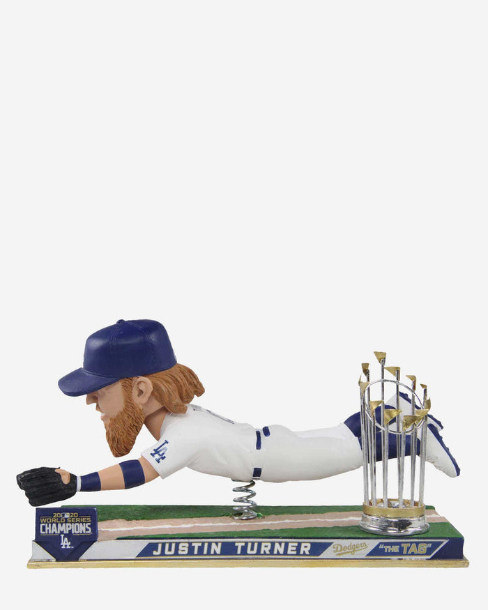 Justin Turner Los Angeles Dodgers 2020 World Series Champions Diving Tag Bobblehead FOCO - FOCO.com
