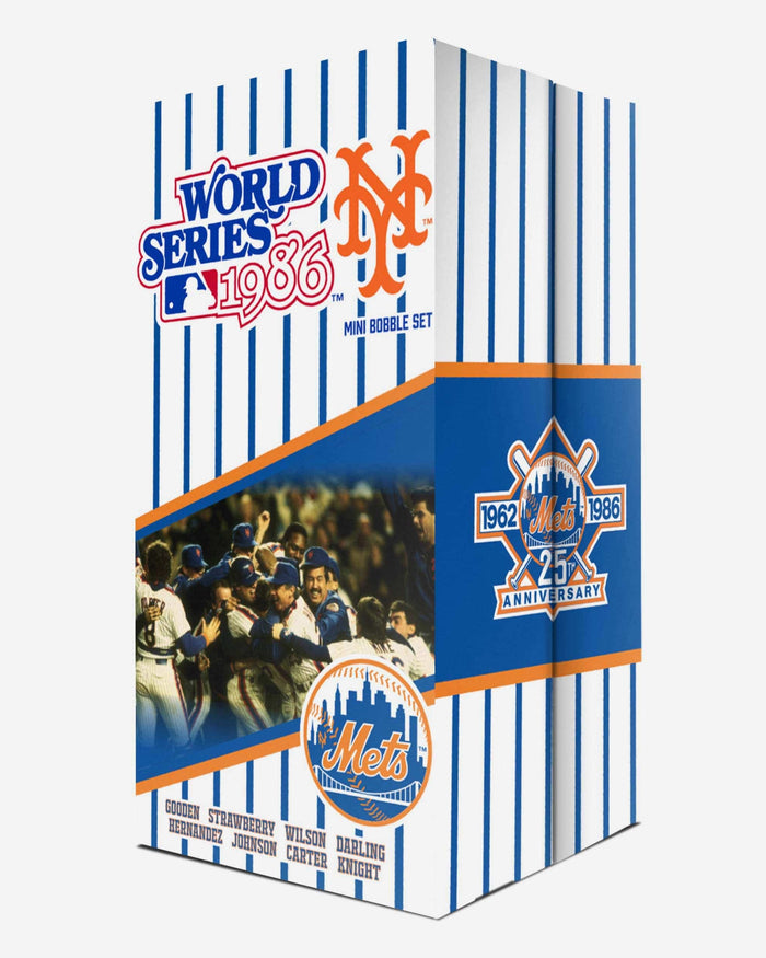 New York Mets 1986 World Series Champions Mini Bobblehead Boxed Set FOCO - FOCO.com