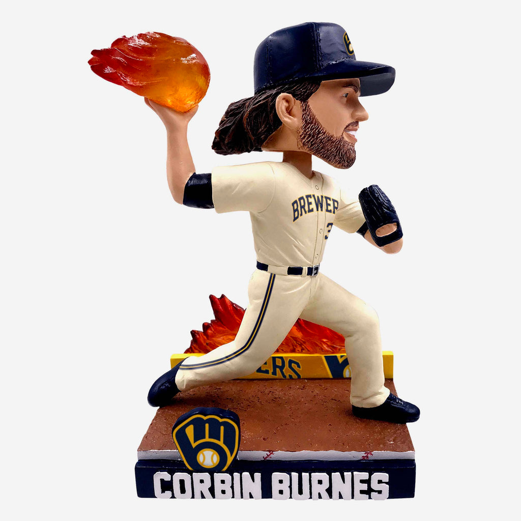 Corbin Burnes Milwaukee Brewers On Fire Bobblehead FOCO - FOCO.com