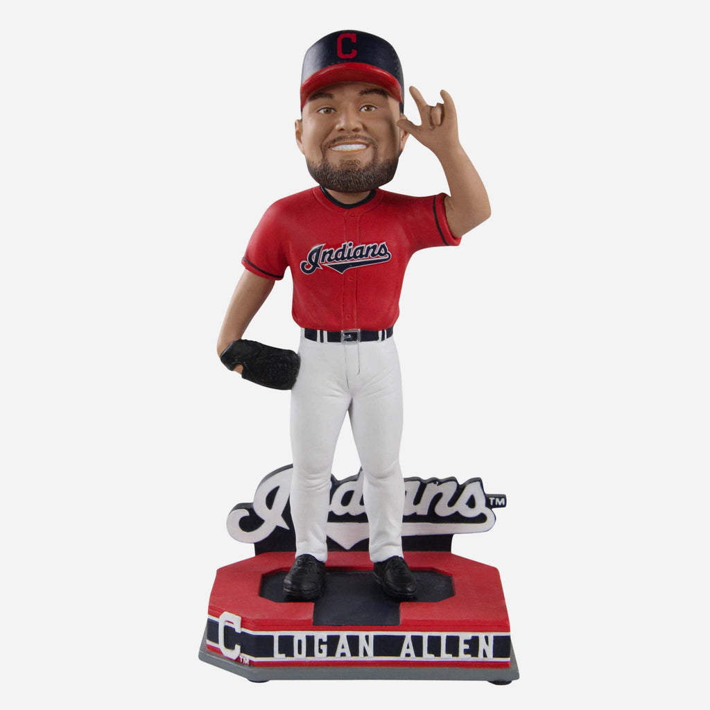 Logan Allen Cleveland Guardians Ambassador Red Jersey Bobblehead FOCO - FOCO.com