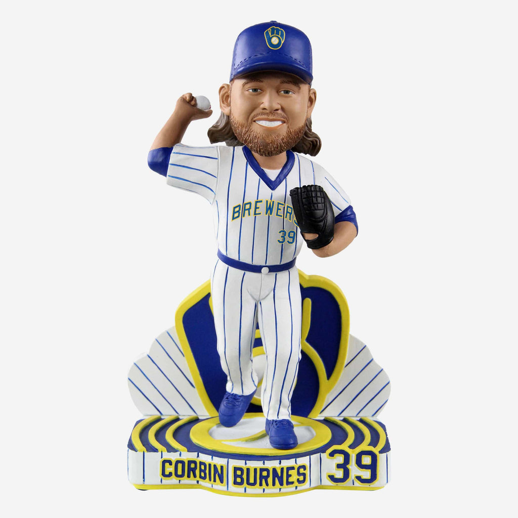 Corbin Burnes Milwaukee Brewers Retro Jersey Bobblehead FOCO - FOCO.com