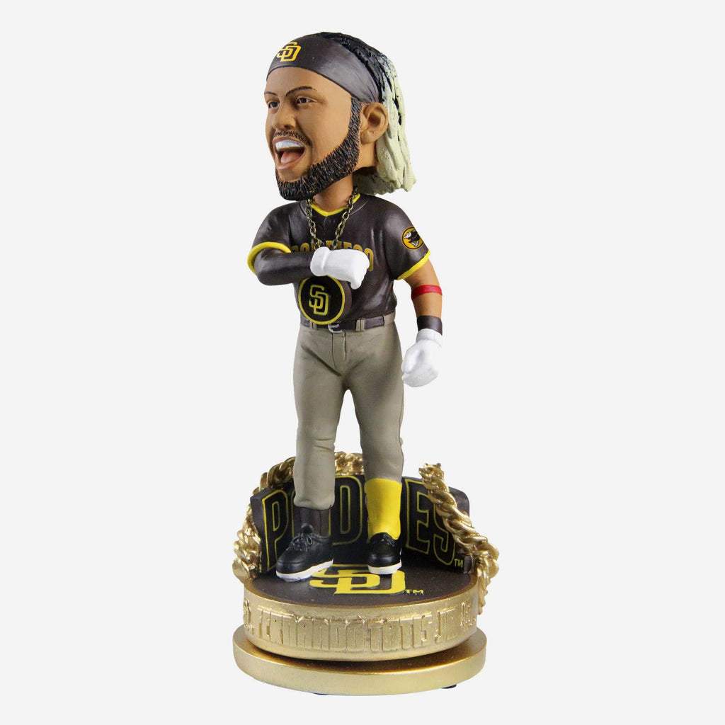 Fernando Tatis Jr San Diego Padres Road Uniform Swag Chain Bobblehead FOCO - FOCO.com