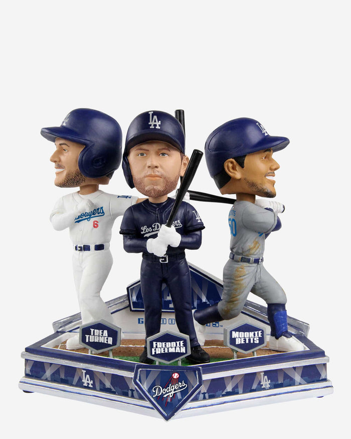 Freddie Freeman & Mookie Betts & Trea Turner Los Angeles Dodgers Triple Bobblehead FOCO - FOCO.com