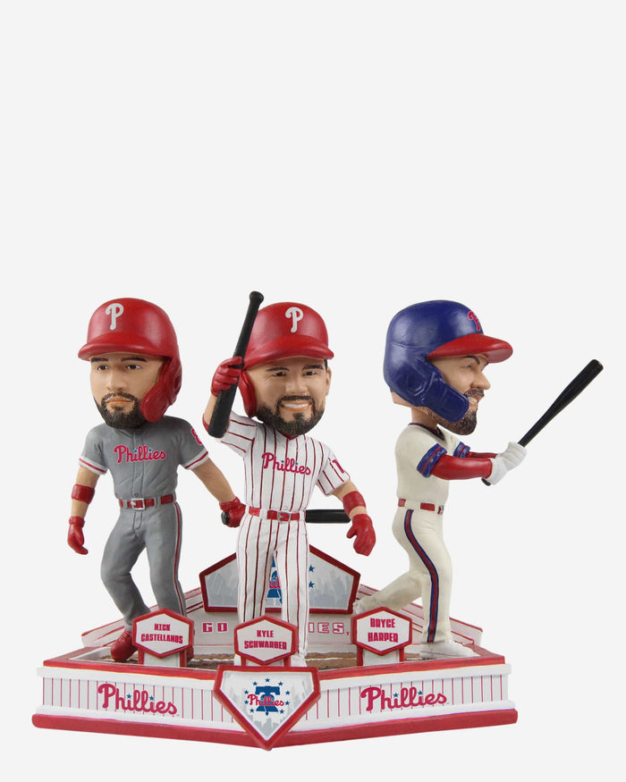 Bryce Harper & Nick Castellanos & Kyle Schwarber Philadelphia Phillies Triple Bobblehead FOCO - FOCO.com