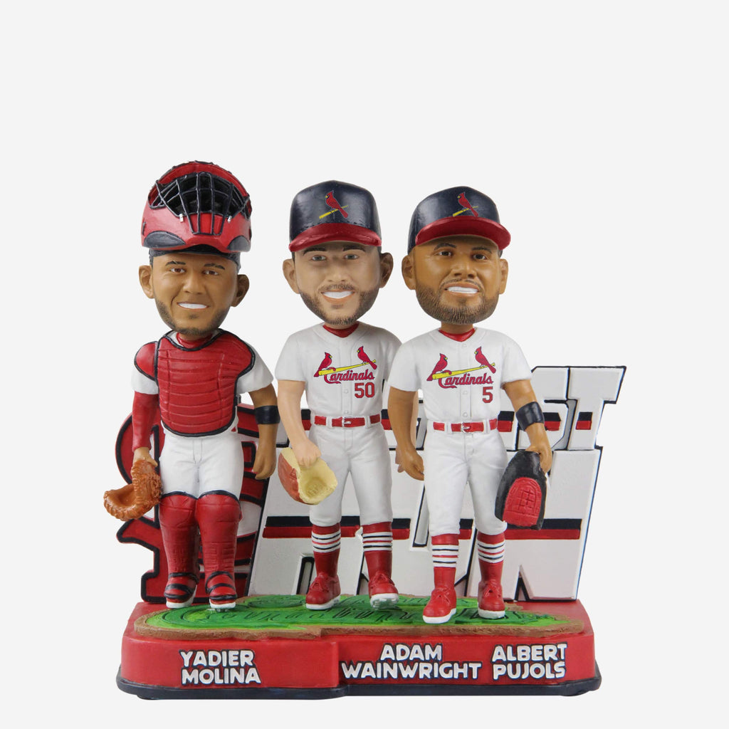 Albert Pujols & Yadier Molina & Adam Wainwright St Louis Cardinals The Last Run Mini Bobblehead Scene FOCO - FOCO.com