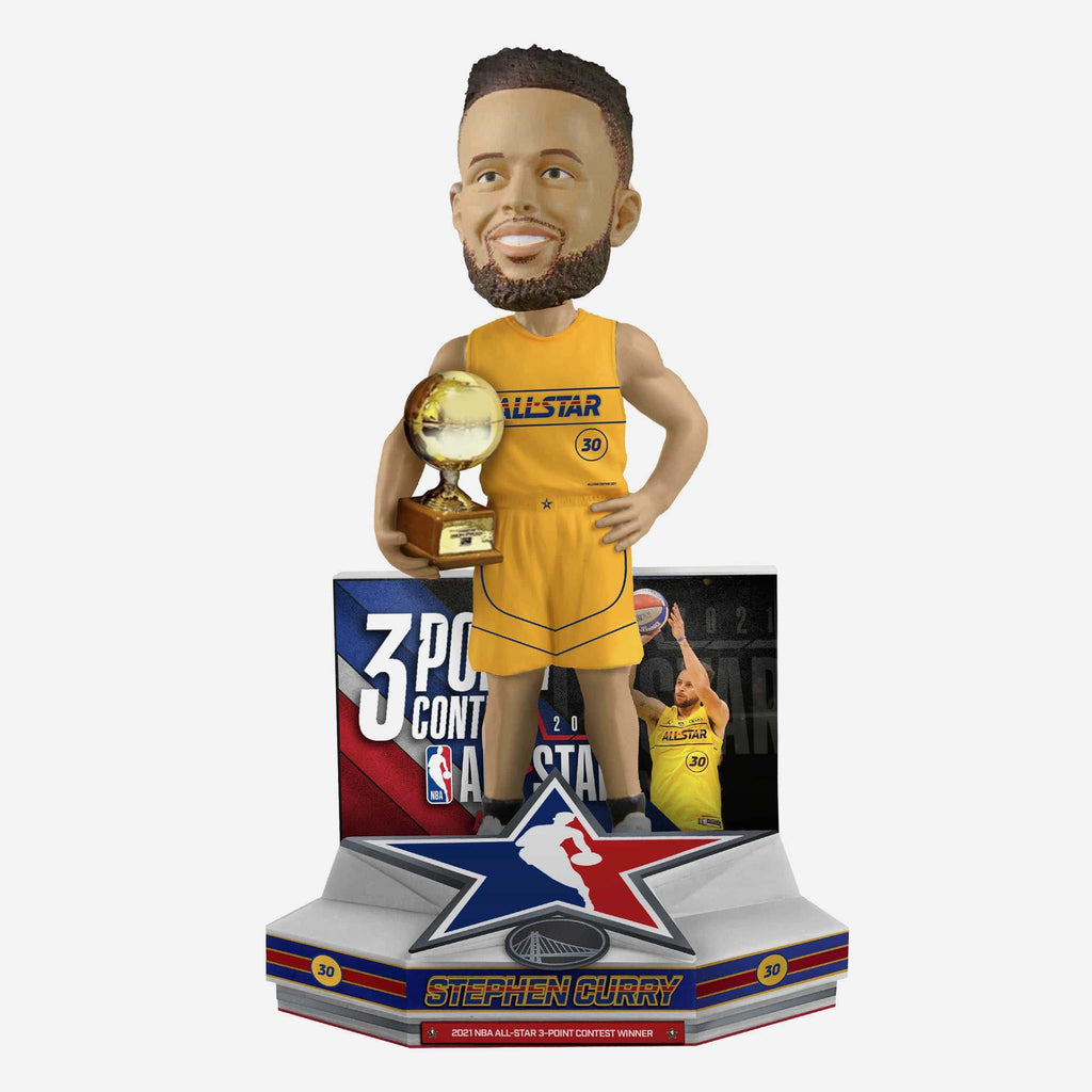 Steph Curry Golden State Warriors 2021 NBA All-Star 3 Point Champion Bobblehead FOCO - FOCO.com