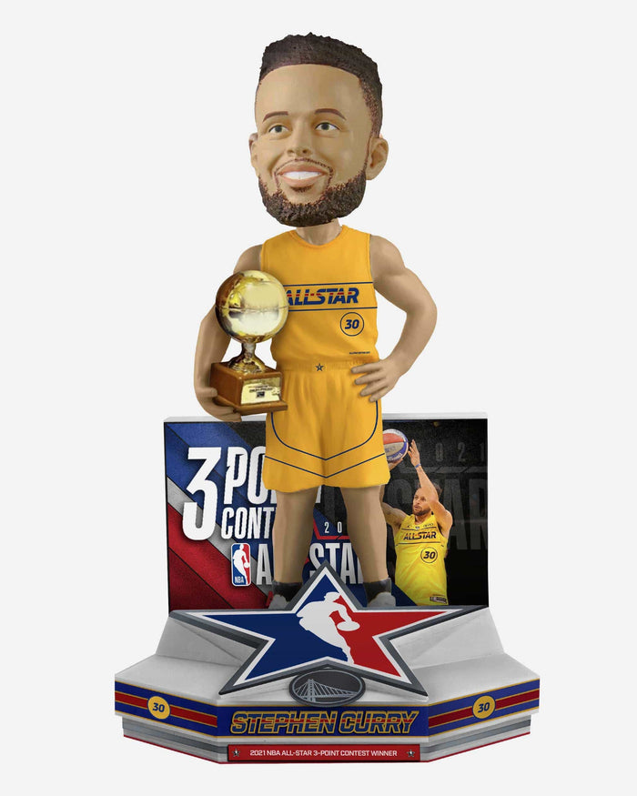 Steph Curry Golden State Warriors 2021 NBA All-Star 3 Point Champion Bobblehead FOCO - FOCO.com