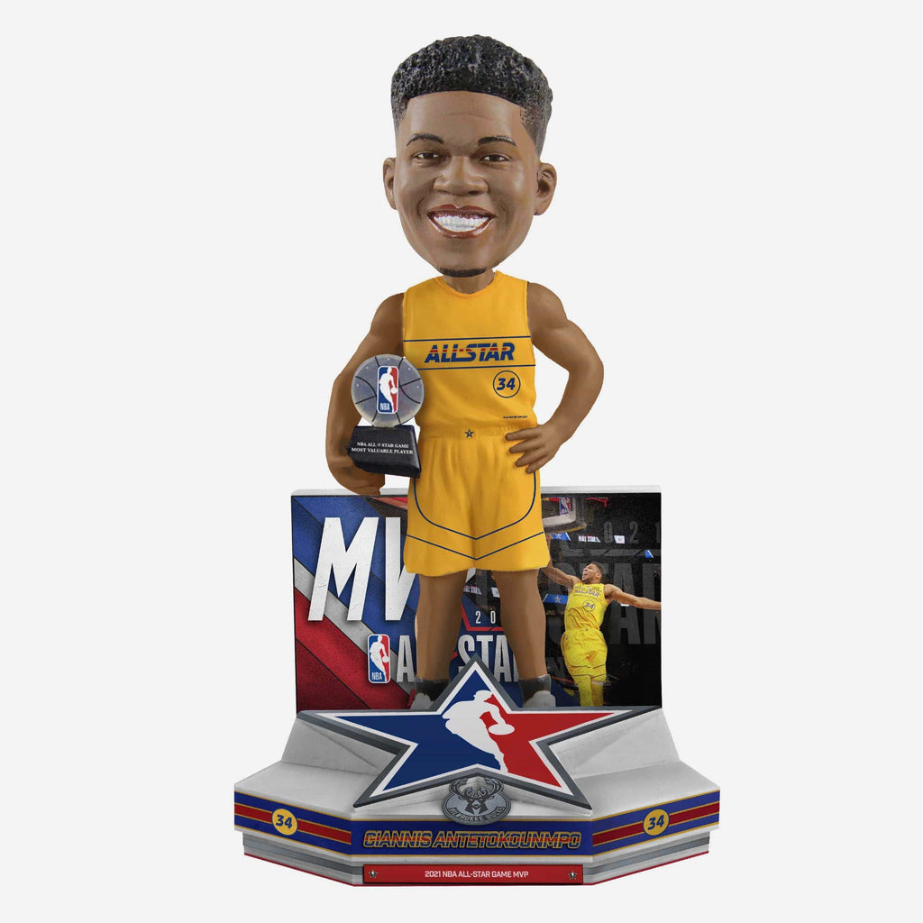 Giannis Antetokounmpo Milwaukee Bucks 2021 NBA All-Star MVP Bobblehead FOCO - FOCO.com