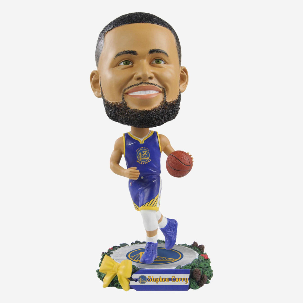 Steph Curry Golden State Warriors Holiday Wreath Bighead Bobblehead FOCO - FOCO.com