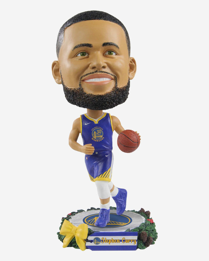 Steph Curry Golden State Warriors Holiday Wreath Bighead Bobblehead FOCO - FOCO.com