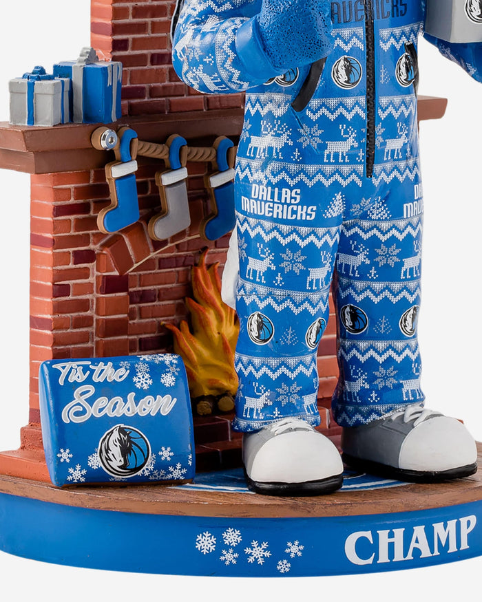 Champ Dallas Mavericks Holiday Mascot Bobblehead FOCO - FOCO.com