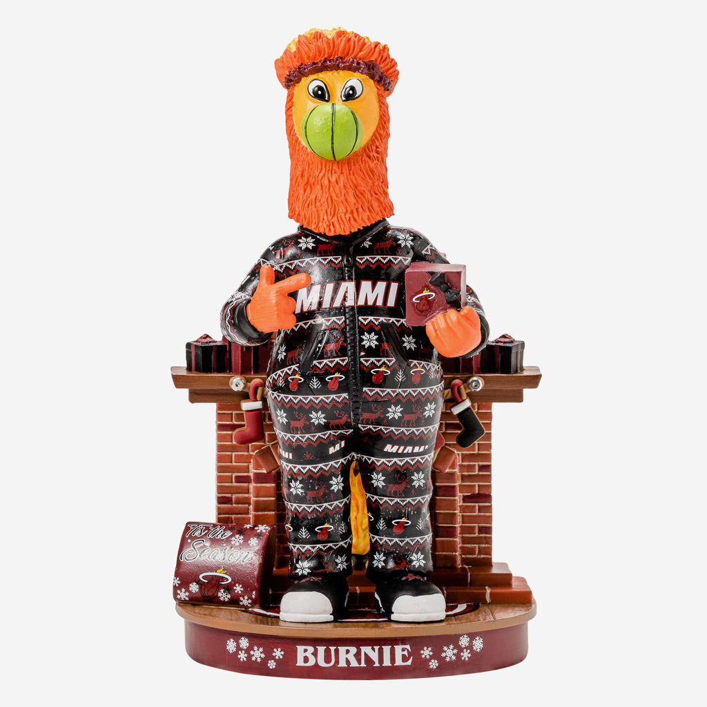Burnie Miami Heat Holiday Mascot Bobblehead FOCO - FOCO.com