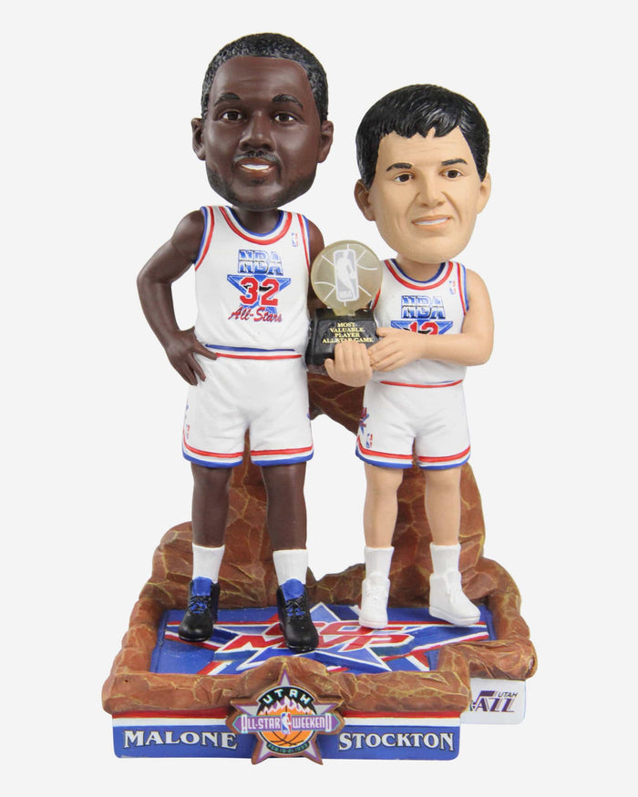 Karl Malone & John Stockton Utah Jazz 1993 NBA All-Star Game Co-MVP Dual Bobblehead FOCO - FOCO.com