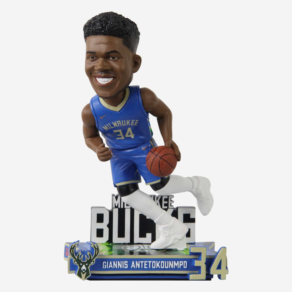 Giannis Antetokounmpo Milwaukee Bucks 2023 City Jersey Bobblehead FOCO - FOCO.com