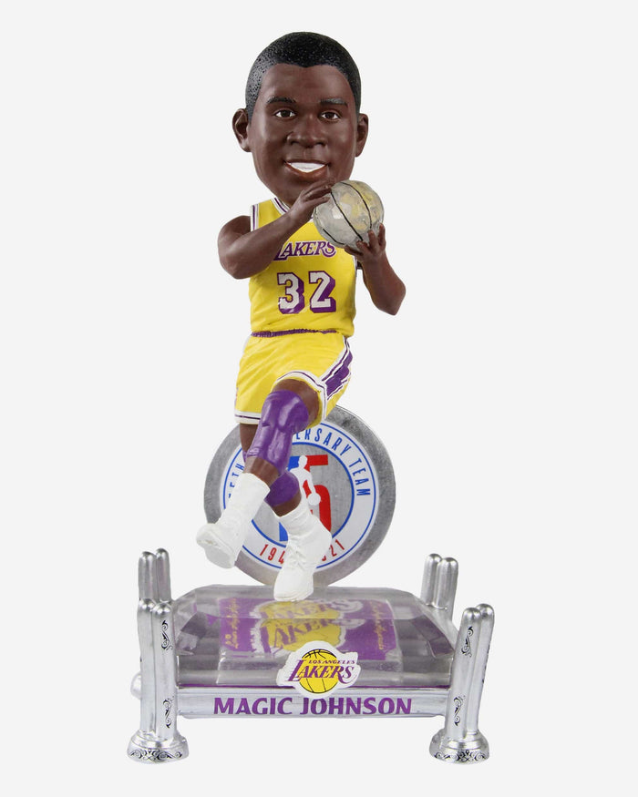 Magic Johnson Los Angeles Lakers 75th Anniversary Bobblehead FOCO - FOCO.com
