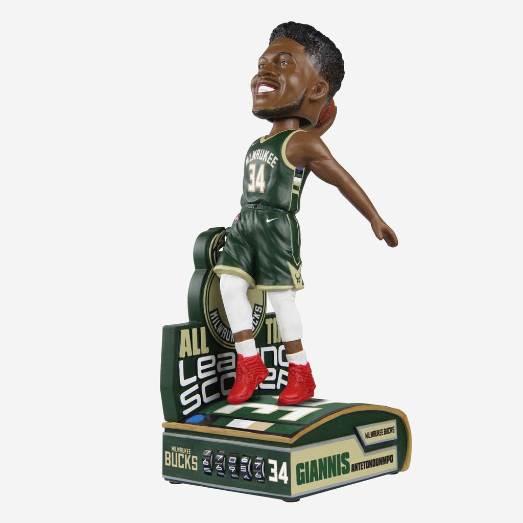 Giannis Antetokounmpo Milwaukee Bucks Franchise All Time Points Leader Bobblehead FOCO - FOCO.com