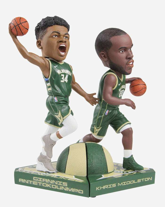 Giannis Antetokounmpo Milwaukee Bucks Dynamic Duo Bobblehead FOCO - FOCO.com