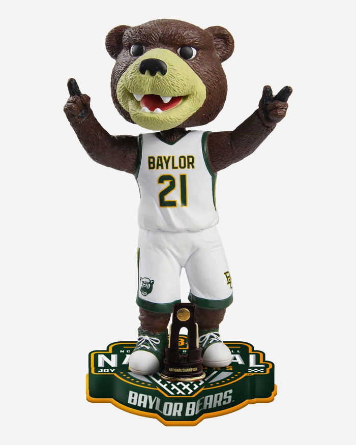 Bruiser Baylor Bears 2021 NCAA Basketball National Champions Mascot Bobblehead FOCO - FOCO.com