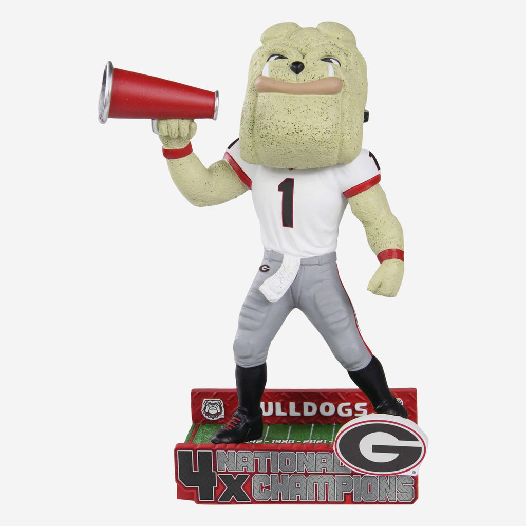 Hairy Dawg Georgia Bulldogs 4X National Champions Mascot Bobblehead FOCO - FOCO.com