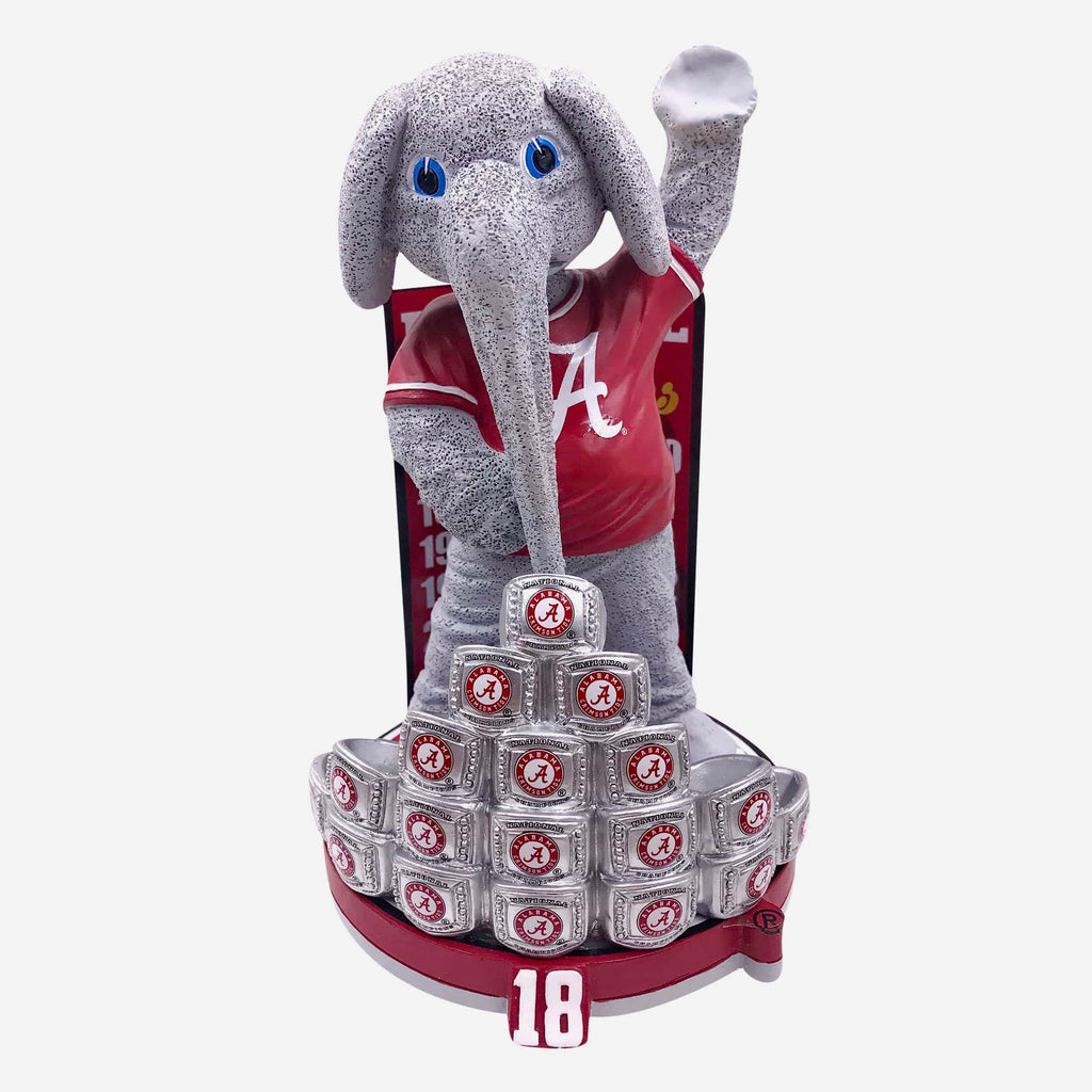 Big Al Alabama Crimson Tide 18 Championship Rings Mascot Bobblehead FOCO - FOCO.com