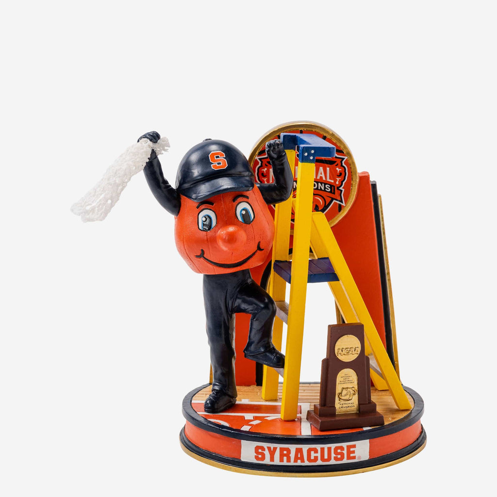 Otto The Orange Syracuse Orange 2003 Mens Basketball National Champions Cutting The Net Mascot Mini Bobblehead Scene FOCO - FOCO.com