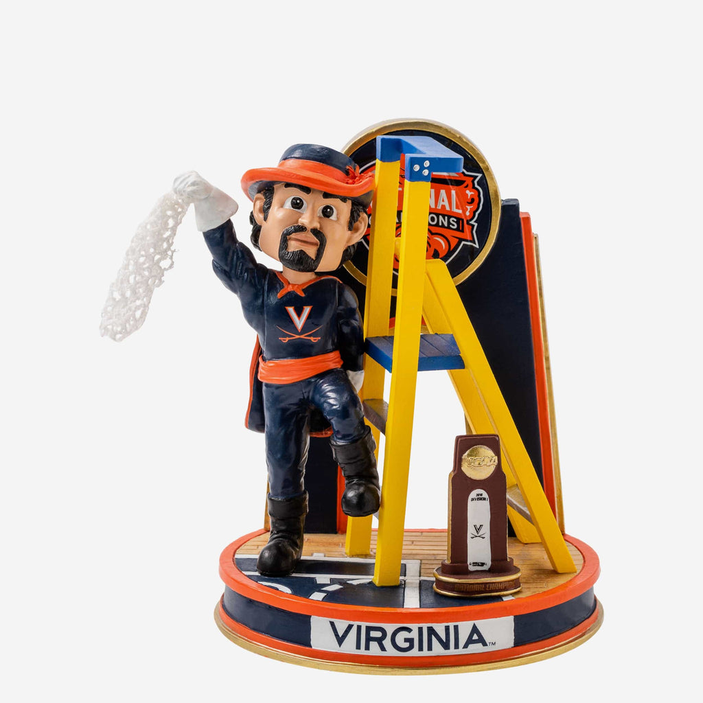 Cavman Virginia Cavaliers 2019 Mens Basketball National Champions Cutting The Net Mascot Mini Bobblehead Scene FOCO - FOCO.com