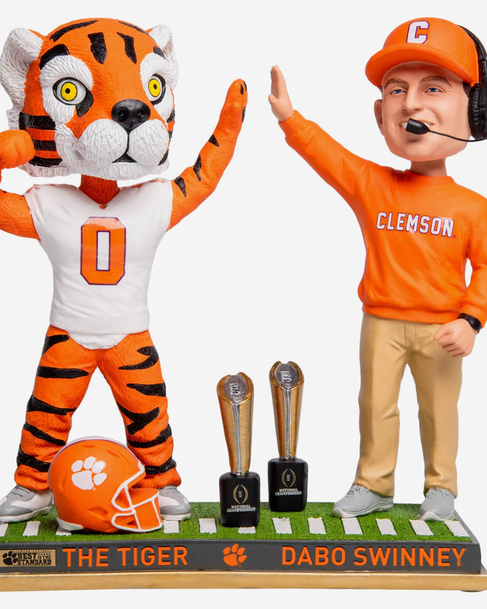 Dabo Swinney Clemson Tigers Mascot Dual Championship Bobblehead FOCO - FOCO.com