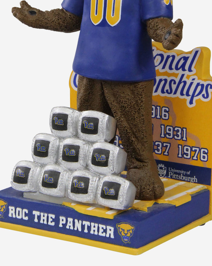 ROC the Panther Pittsburgh Panthers 9x National Championship Rings Mascot Bobblehead FOCO - FOCO.com