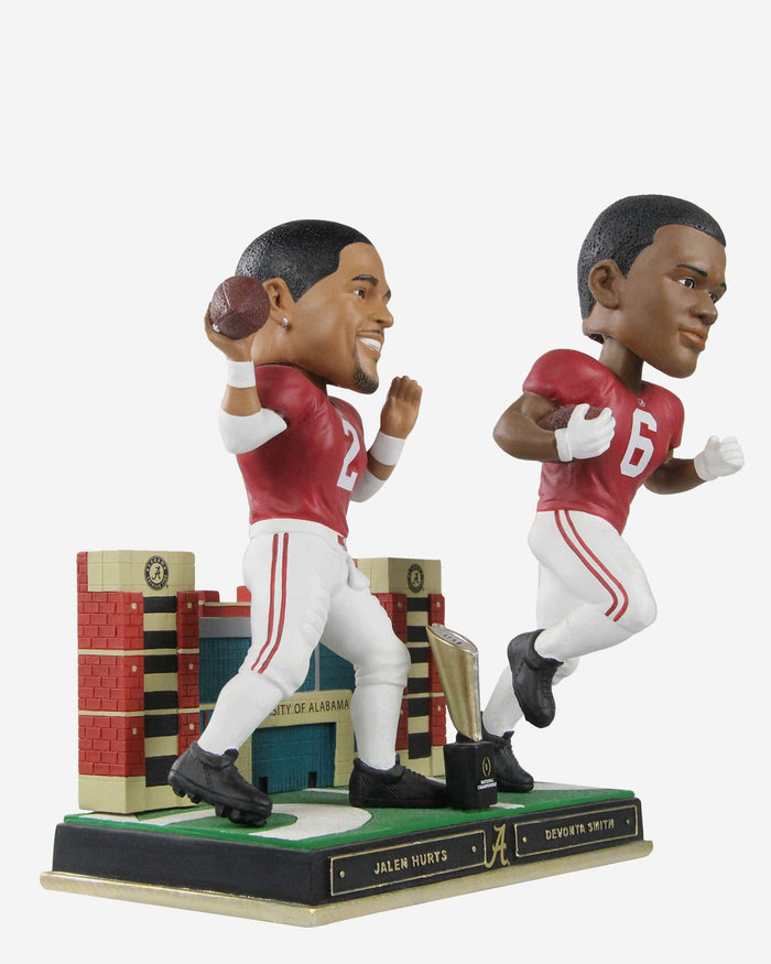 Jalen Hurts & Devonta Smith Alabama Crimson Tide 2017 Trophy Dual Bobblehead FOCO - FOCO.com