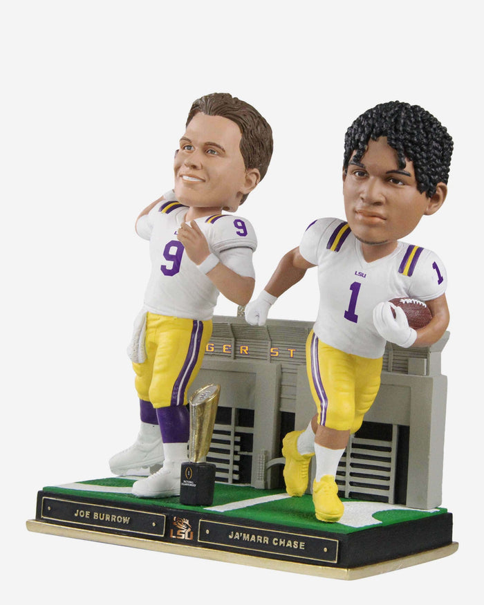 Joe Burrow & Ja'Marr Chase LSU Tigers 2019 Trophy Dual Bobblehead FOCO - FOCO.com