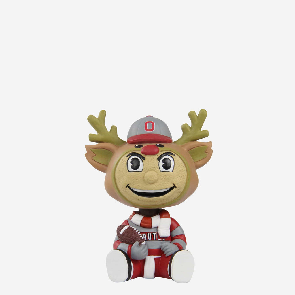 Brutus Buckeye Ohio State Buckeyes Christmas Mascot Bobble Bro Mini Bobblehead FOCO - FOCO.com
