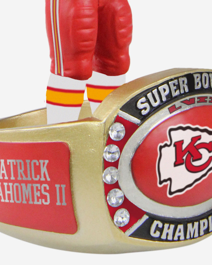 Patrick Mahomes Kansas City Chiefs Super Bowl LVII Champions Ring Base Bighead Bobblehead FOCO - FOCO.com