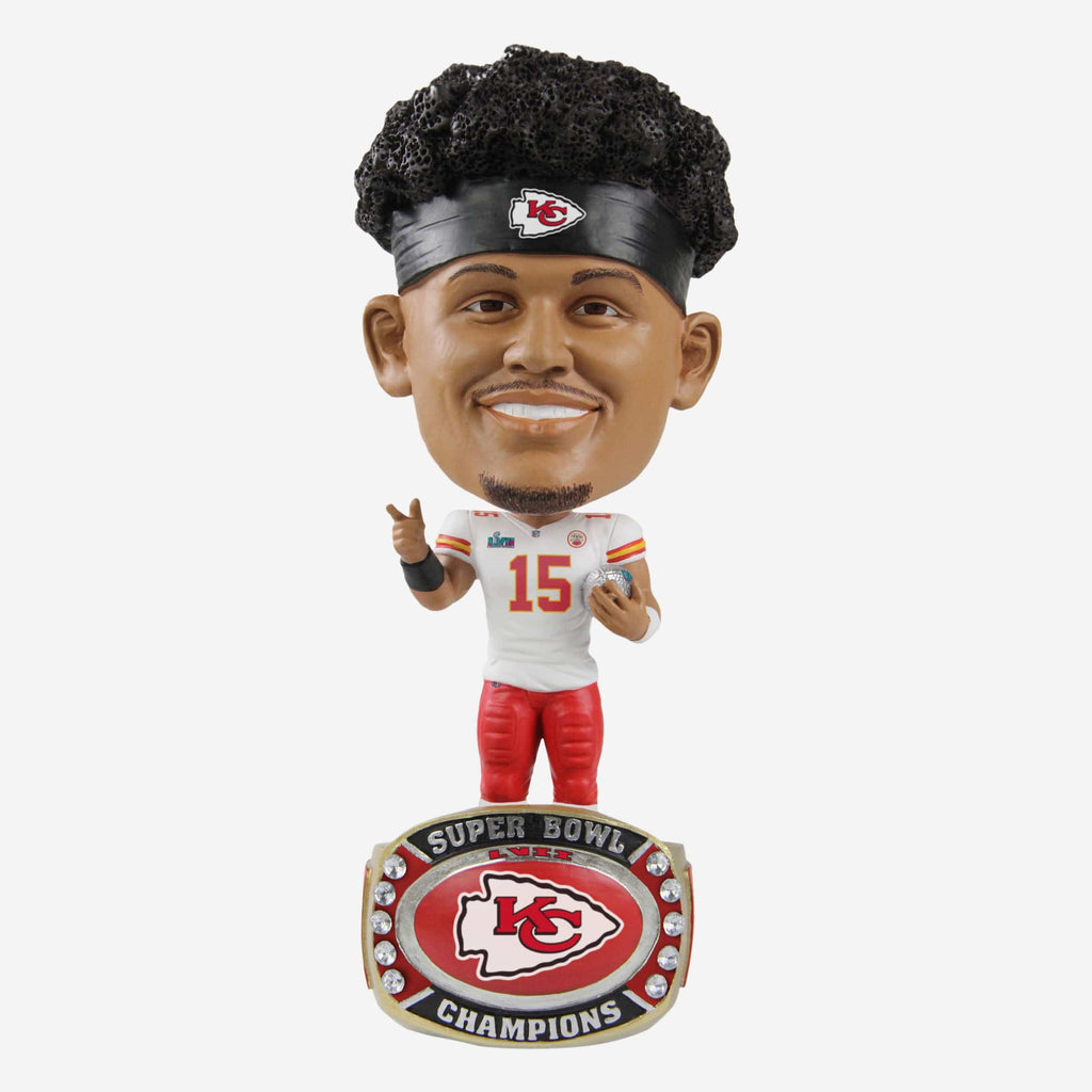 Patrick Mahomes Kansas City Chiefs Super Bowl LVII Champions Ring Base Bighead Bobblehead FOCO - FOCO.com