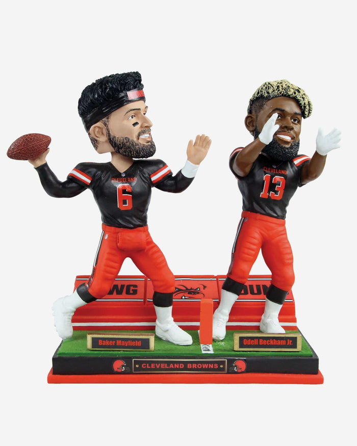 Baker Mayfield & Odell Beckham Jr Cleveland Browns Dual Passing Bobblehead FOCO - FOCO.com