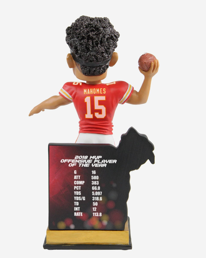 Patrick Mahomes Kansas City Chiefs 2018 MVP Bobblehead FOCO - FOCO.com