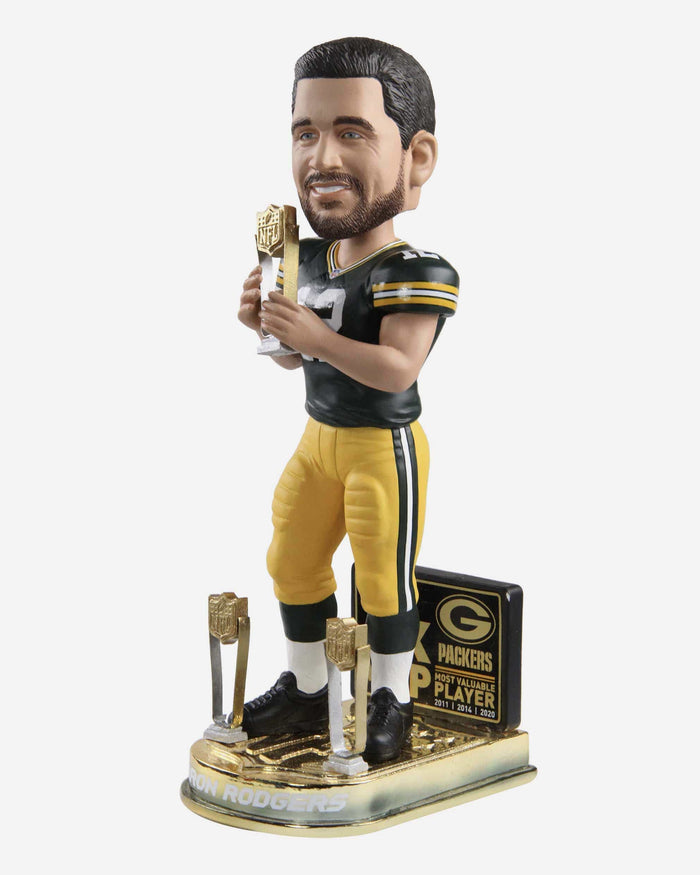 Aaron Rodgers Green Bay Packers 3x MVP Bobblehead FOCO - FOCO.com