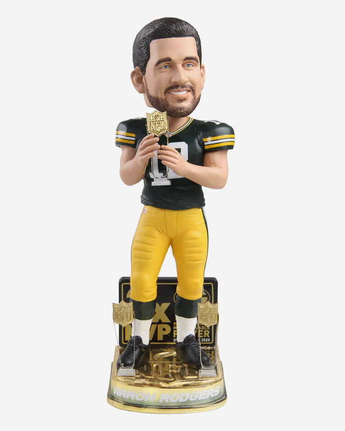 Aaron Rodgers Green Bay Packers 3x MVP Bobblehead FOCO - FOCO.com