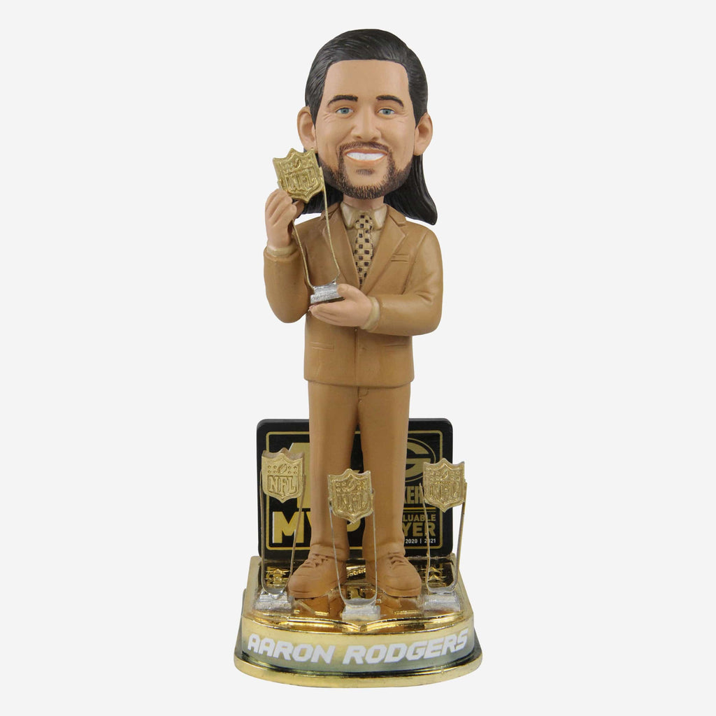 Aaron Rodgers Green Bay Packers 2021 4X MVP Bobblehead FOCO - FOCO.com