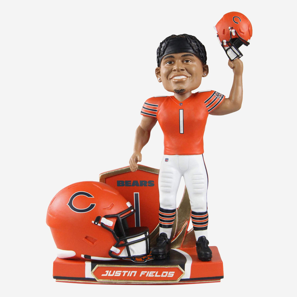 Justin Fields Chicago Bears 2022 Alternate Helmet Bobblehead FOCO - FOCO.com