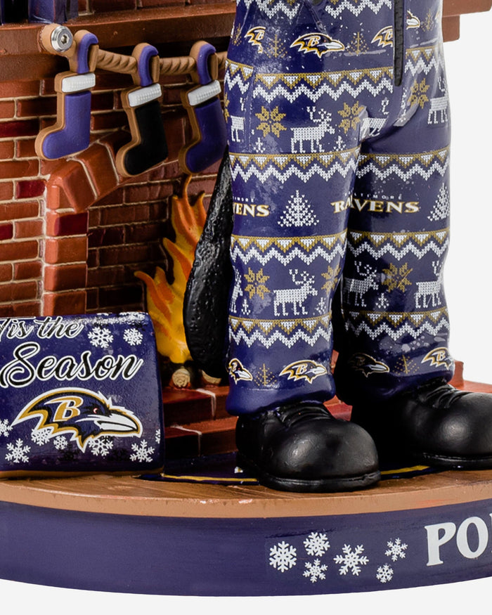 Poe Baltimore Ravens Holiday Mascot Bobblehead FOCO - FOCO.com