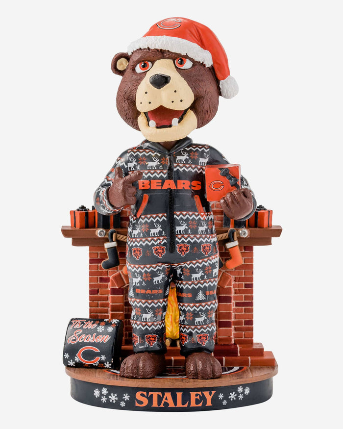 Staley Da Bear Chicago Bears Holiday Mascot Bobblehead FOCO - FOCO.com