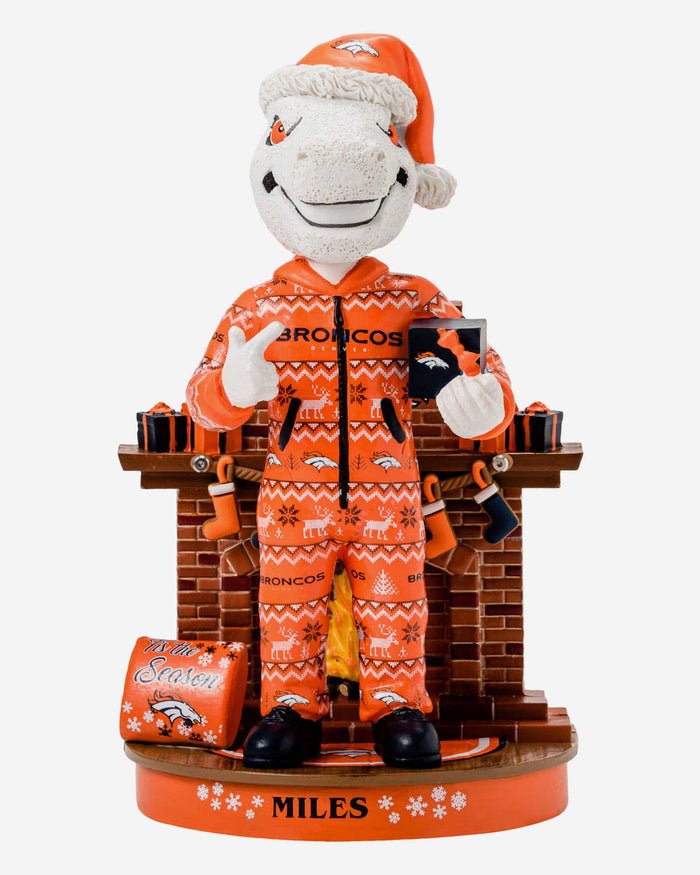 Miles Denver Broncos Holiday Mascot Bobblehead FOCO - FOCO.com