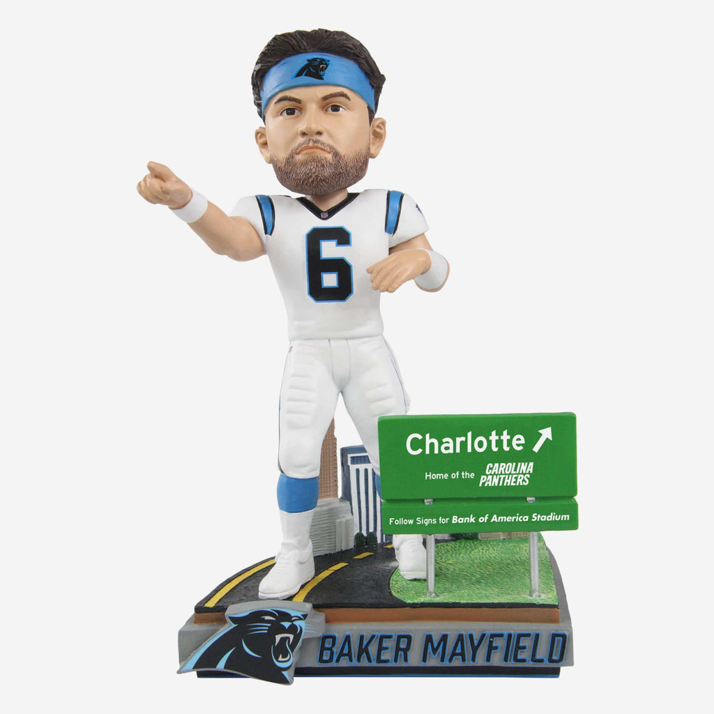 Baker Mayfield Carolina Panthers Next Stop Bobblehead FOCO - FOCO.com
