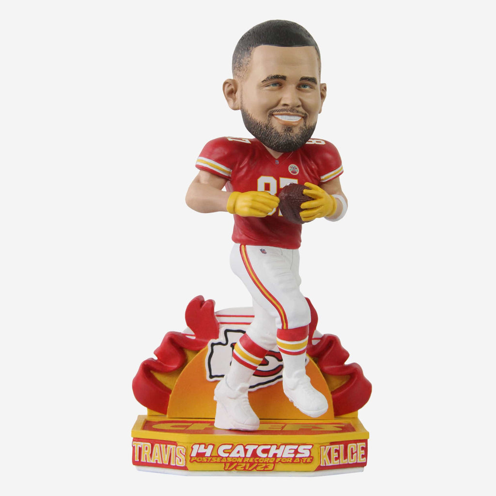 Travis Kelce Kansas City Chiefs 14 Reception Playoff Game Bobblehead FOCO - FOCO.com