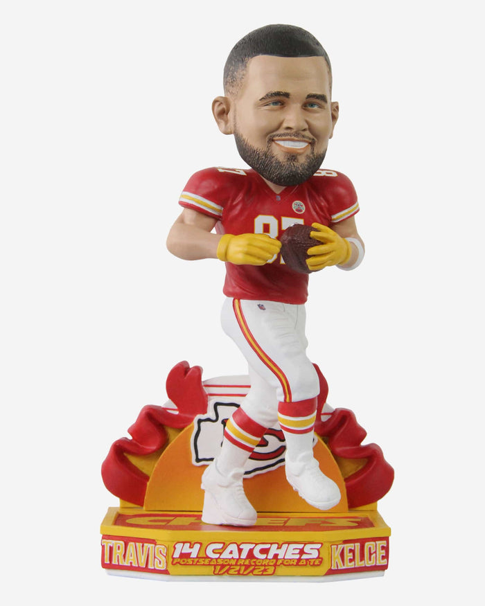 Travis Kelce Kansas City Chiefs 14 Reception Playoff Game Bobblehead FOCO - FOCO.com