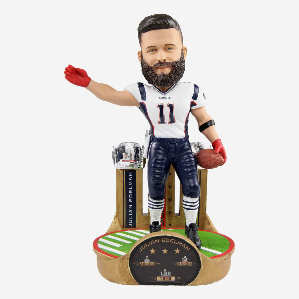 Julian Edelman New England Patriots 3x Super Bowl Champion Bobblehead FOCO - FOCO.com