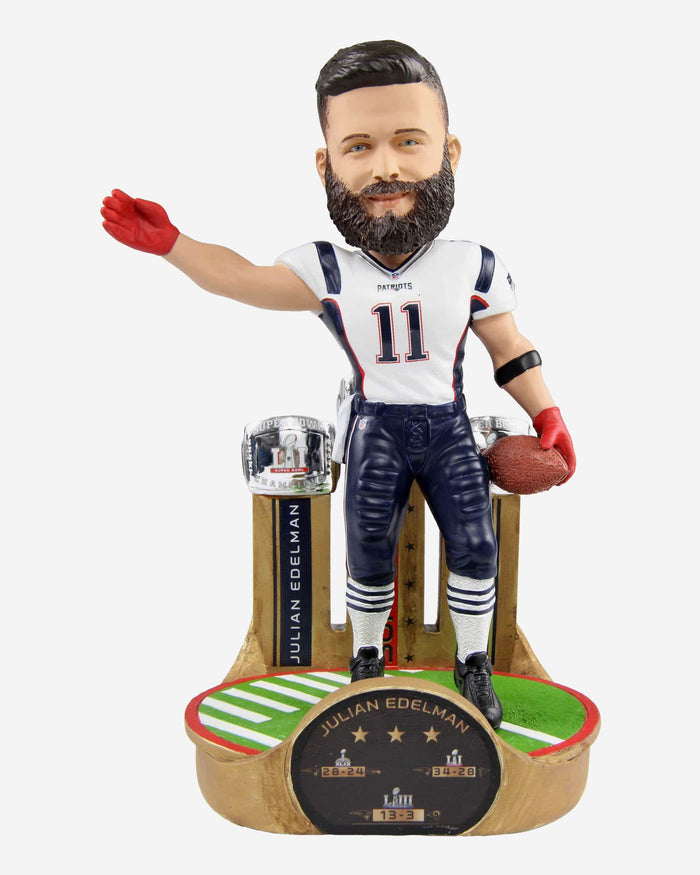 Julian Edelman New England Patriots 3x Super Bowl Champion Bobblehead FOCO - FOCO.com