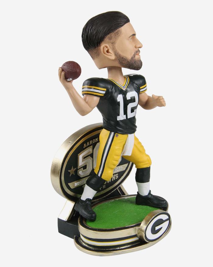 Aaron Rodgers Green Bay Packers 500 Career Passing Touchdowns Bobblehead FOCO - FOCO.com